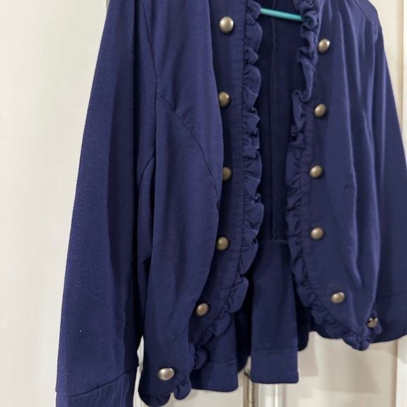 Navy Ruffle Jacket - Picture 4 of 8